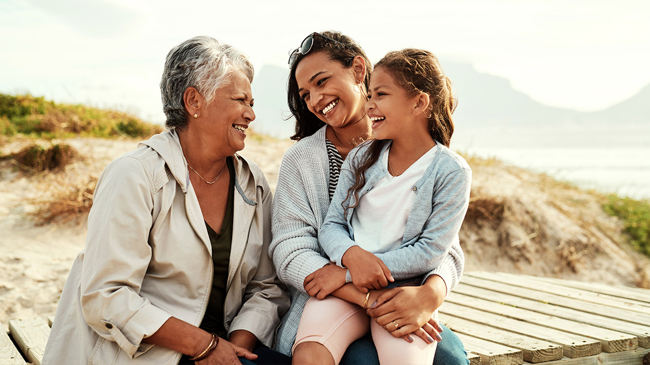 Bonding of a two adults and a little girl