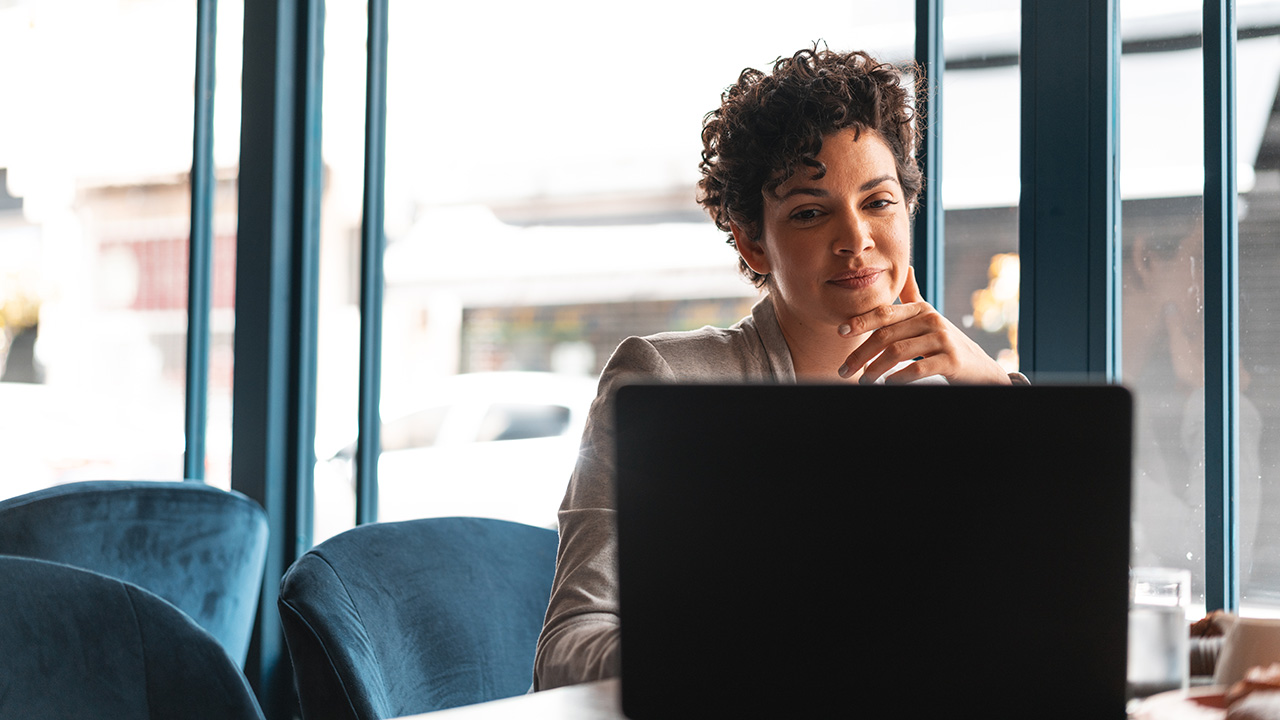 Woman working on her computer