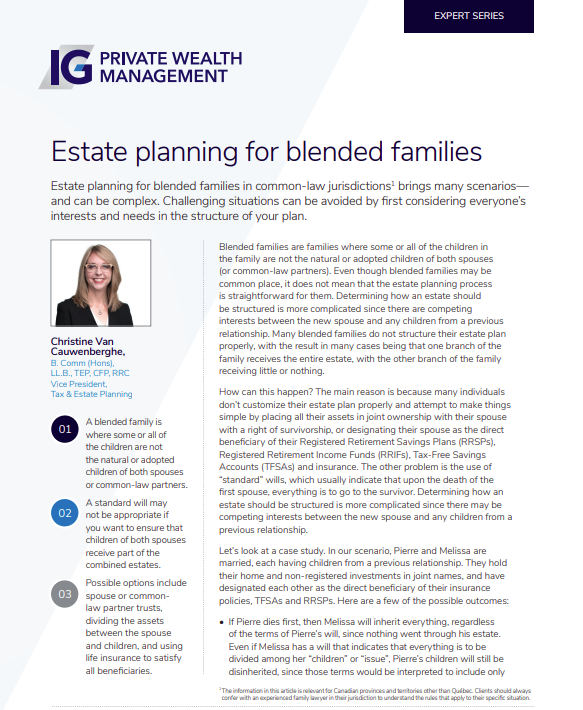 Estate planning for blended families